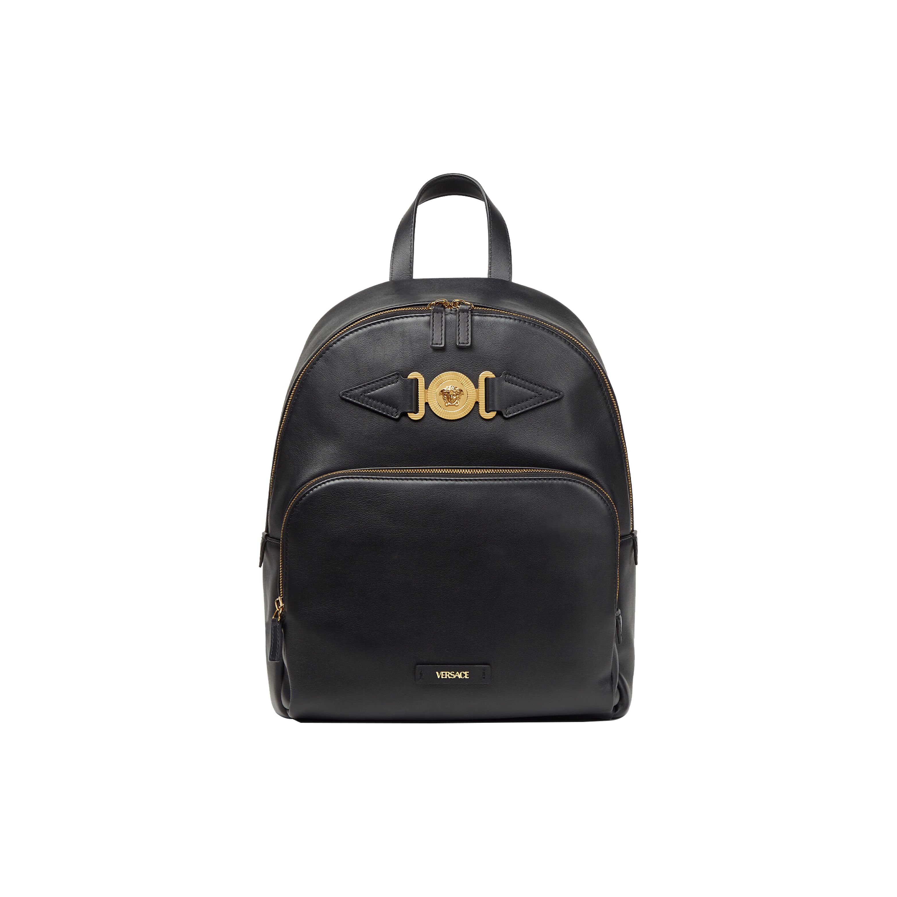 

Versace Medusa Head Logo Print Leather Backpack Men Backpacks Black 1005331-1A03190-1B00V Basic Set (Bag+Dust Bag)
