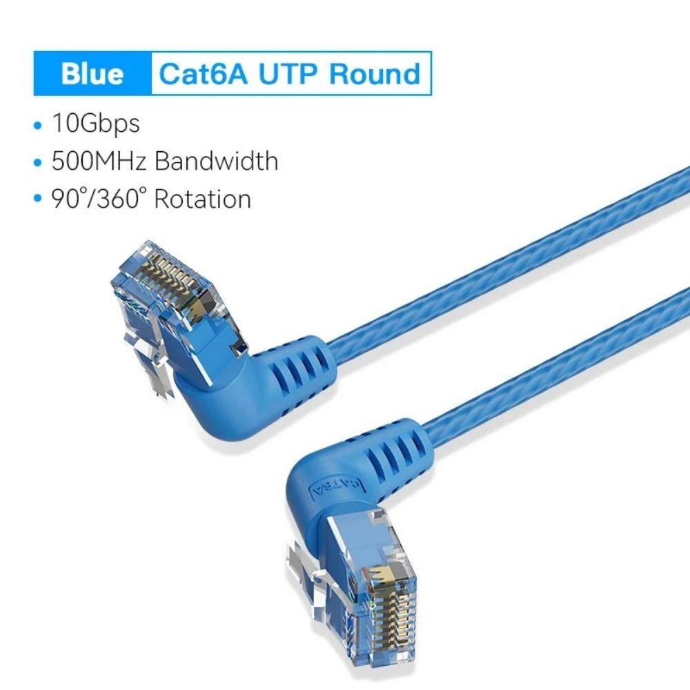 Double Elbow Cat6A Ethernet Patch Cable Slim Cable Cat6 Internet Cable  For Computer Router Laptop