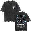 Game Hollow Knight Print Washed Tshirt Men Women Fashion Casual Cotton Tshirts Unisex Vintage Oversized Short Sleeve T Shirts