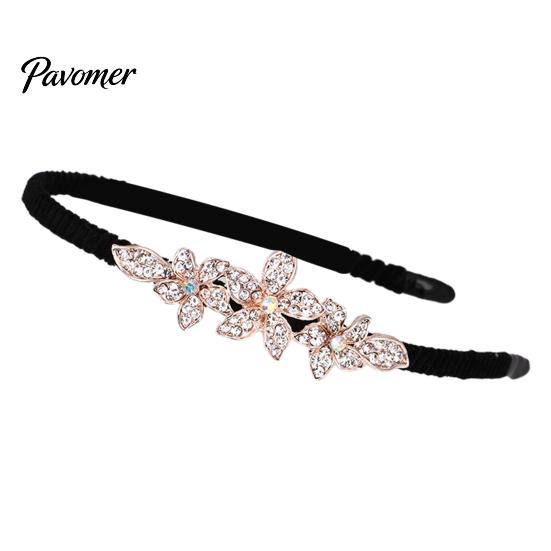 Woman Headband Elegant Style Non Slip Headwear Hair Girl Hairband Hoop Band Flower Rhinestone Headdress Accessories