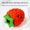 Strawberry Toys for Missed or Hidden Food, Interactive Teething and Cleaning Dog Toys, Natural Rubber Eco-friendly Pet Toys