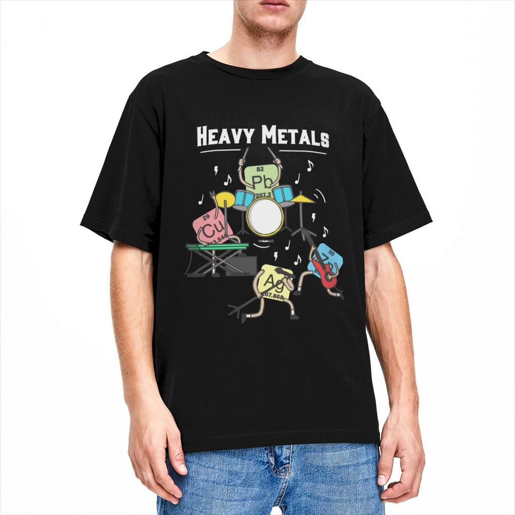 Creative Heavy Metals Rock Chemistry TShirt for Unisex WoUnisex Round Neck Cotton Funny Short Sleeve Tee Shirt Party Tops