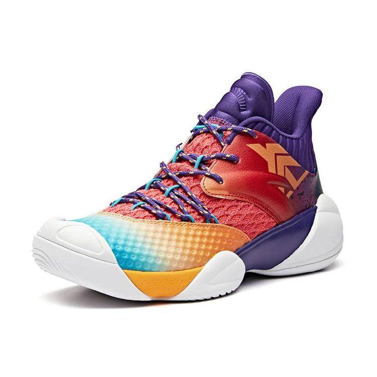 Anta Anti-Slip Durable Mid-Top Basketball Shoes Men Sneakers Purple Orange 11931605-7
