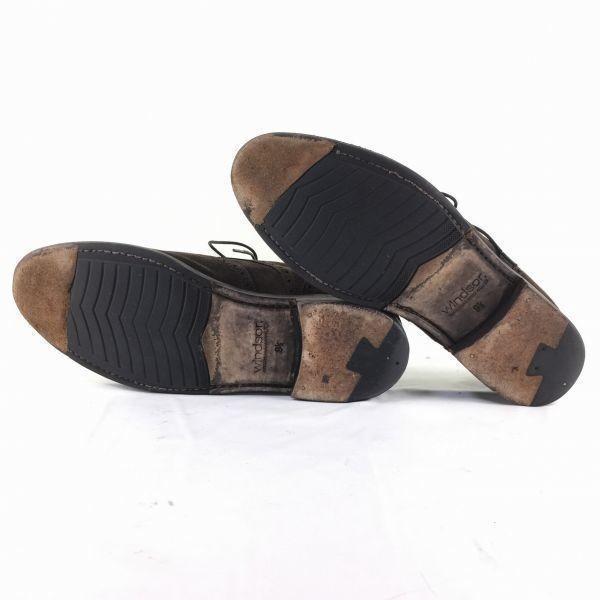 80s-90s Vintage Windsor Goodyear Welted Suede Wingtip Business Shoes Brown size 9.5 27.5(USED)