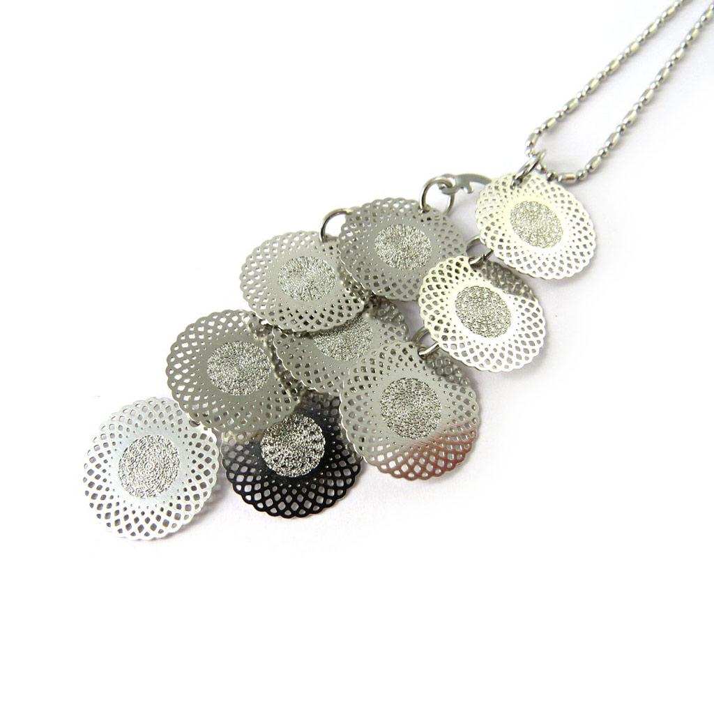 Les Trésors De Lily [N8199] - Silver 'Carmen' Designer Necklace