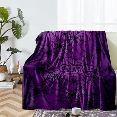 Custom Name Spider Theme Printed Blanket - Perfect for Couch, Bed, Travel & Outdoor Use | Machine Washable, Cozy & Durable.