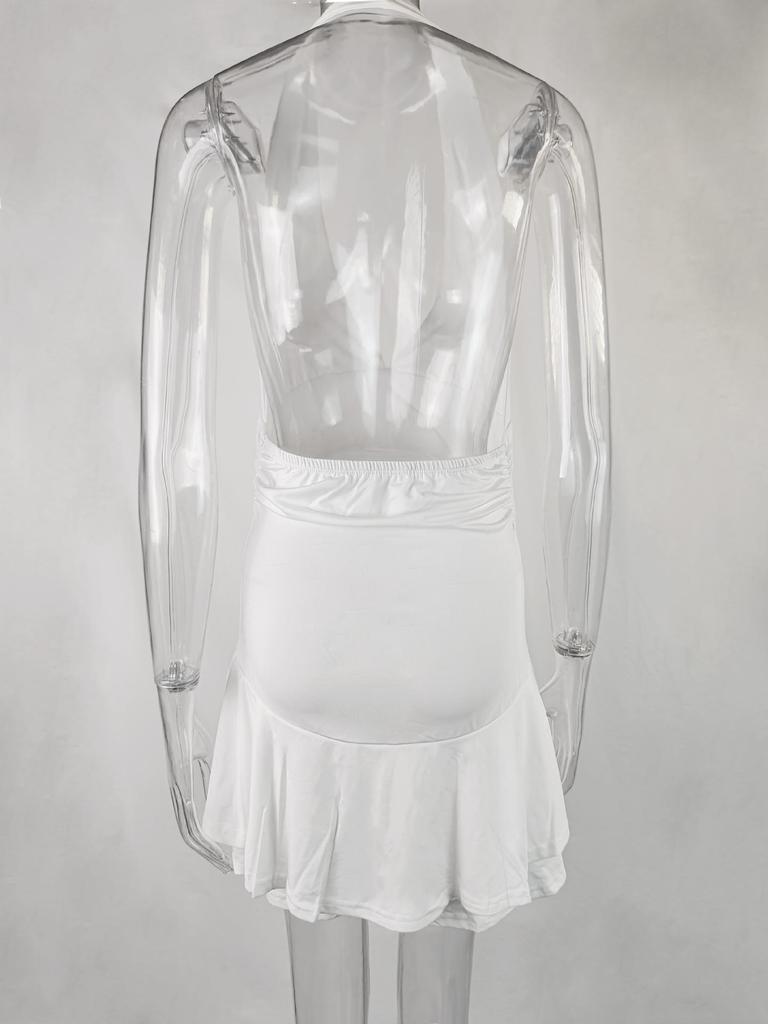 2025 Sexy Deep V-Neck Halter Dress: Slimming, Tummy-Covering, and Perfect for Summer