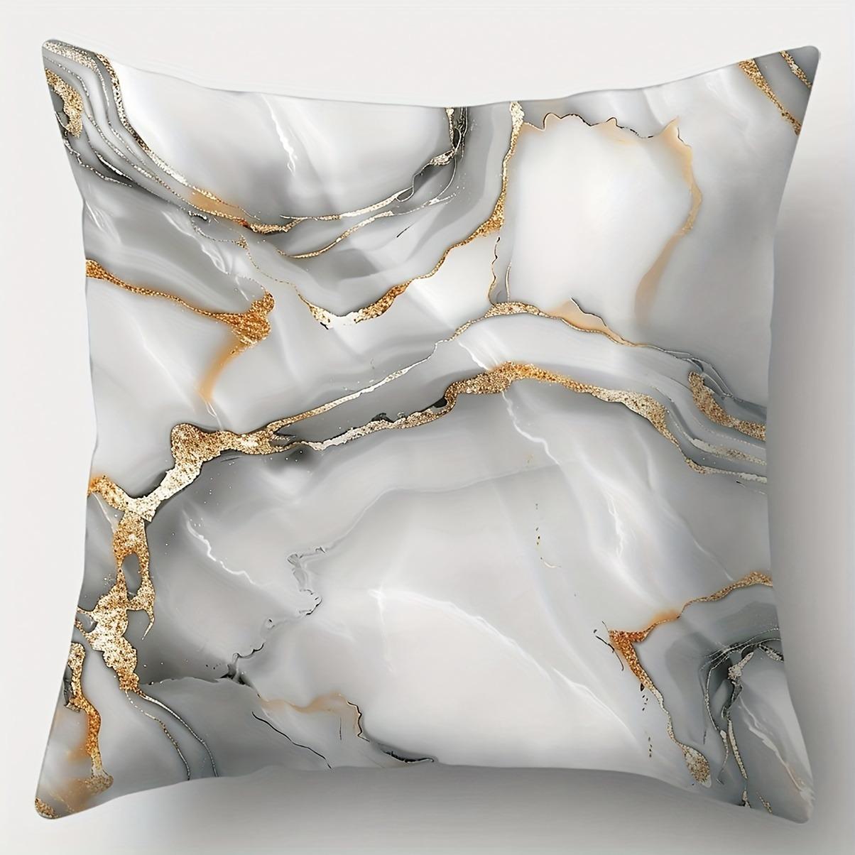 

White gray gold geometric pattern cushion cover home decoration pillowcase bedroom living room polyester cushion cover 16x16Inch