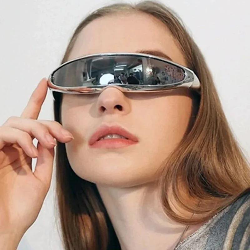 Gafas de Sol de Una Pieza de Marca de Lujo Vintage Y2K para Mujer y Hombre Gafas de Sol Punk Populares Gafas Deportivas para Exteriores Tendencia Gafas de Sol