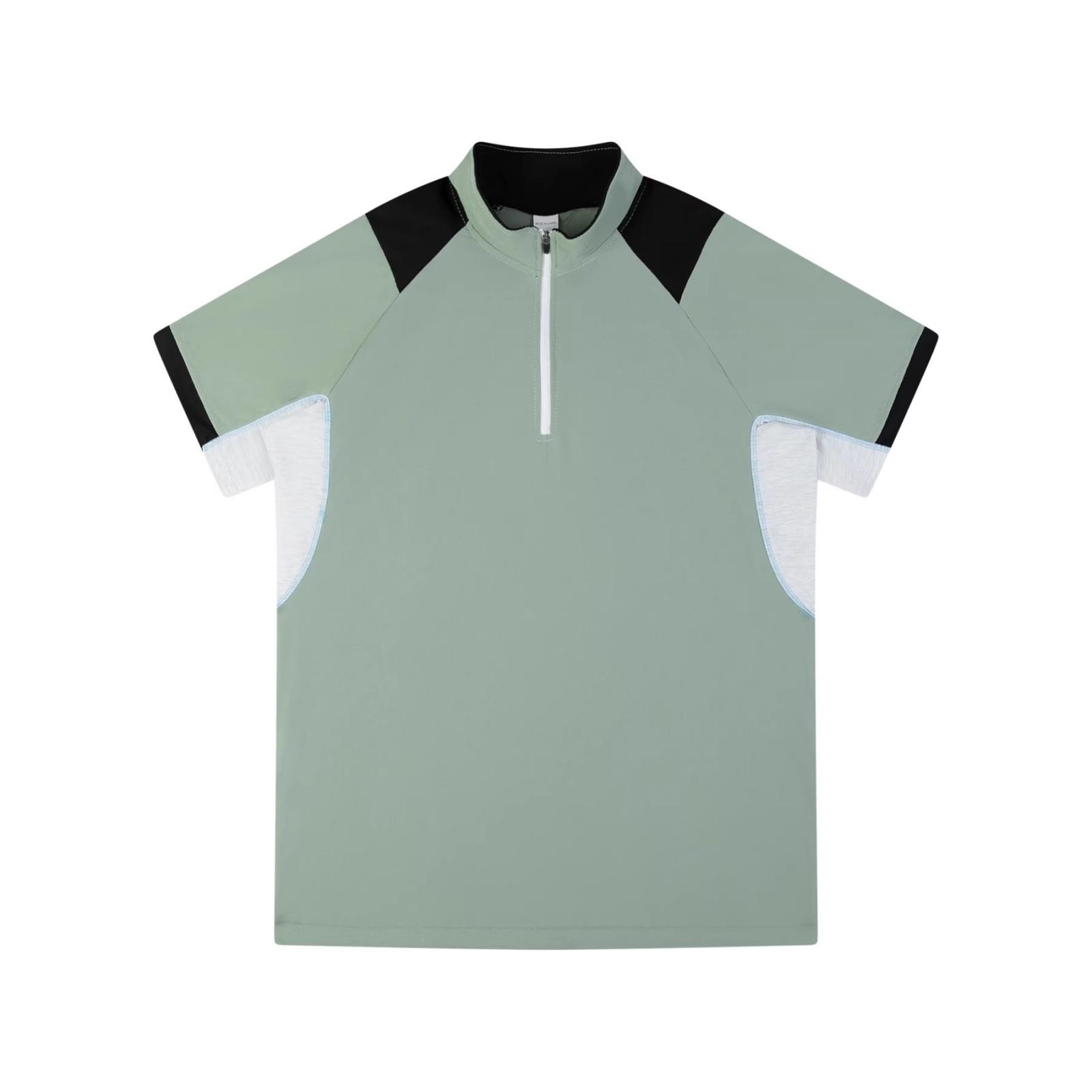 

Мужская спортивная футболка с воротником-стойкой, быстросохнущая, с коротким рукавом, для бега, повседневных тренировок M