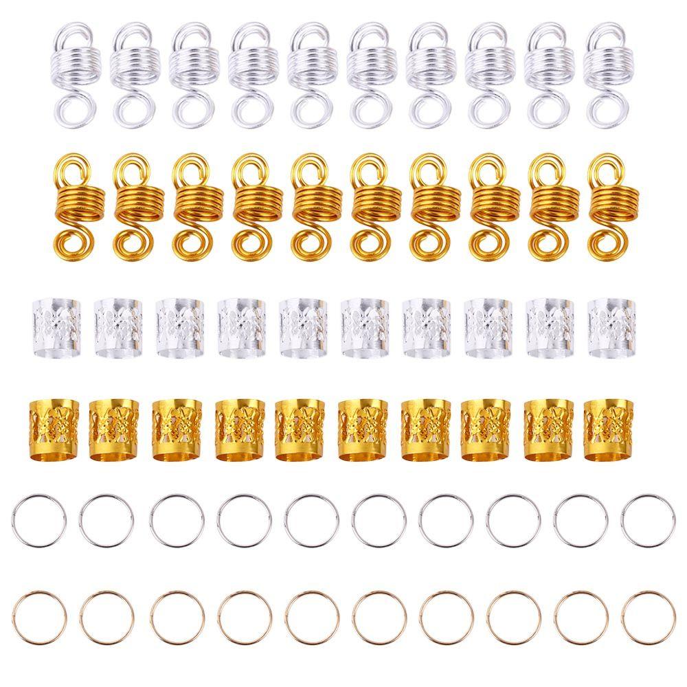 60/80/110/35 Pcs Clips Jewelry Tubes Charms Braids Beads Hair Cuffs African Dreadlocks Hair Braid Hair Decorations