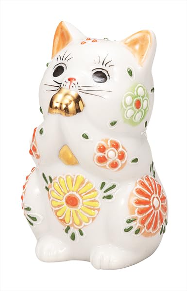 Kutani Ware Iwataya 2.7 Size Praying Cat, White K9-1590