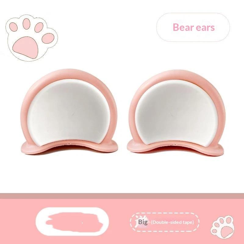 1 Pair Cute Soft Abs Bear Ear Decorations Lovely Kawaii Appearance Fit For Scooters Motorcycles Helmets