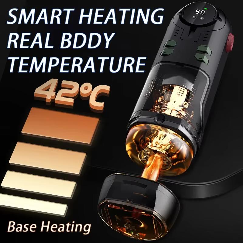 2025 New Automatic Male Masturbators-with 9 Thrusting Vibration and Heating Pocket Pussy Vagina Blowjob Masturbation Cup Sex Toys for Men