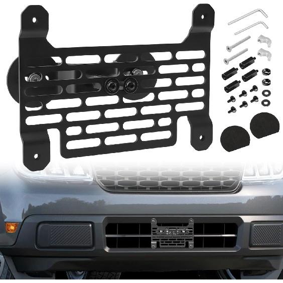 License Plate Frames For Maverick -2025, No Drill Front License Plate Bracket Holder Compatible With Ford Maverick -2025 (Black) | Fits Most Of