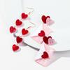 New Red Pink Love Letter Acrylic Drop Earrings for Women Girls Sweet Heart Envelope Dangle Earring Valentine's Day Jewelry Gift