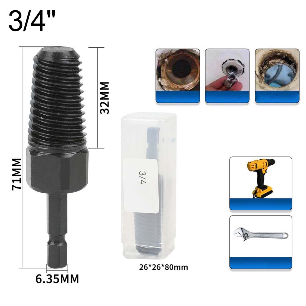 For 1 Inch Pipe Hex Shank Extractor Broken Screw Extractor Plumbing Tasks For 1-inch Water Pipe Broken Screw Extractor Tool