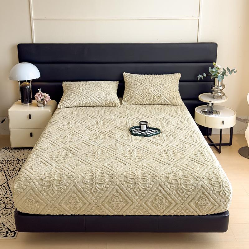 European Style Plush Velvet Bed Cover - Winter Warmth, Full Wrap Mattress Protector