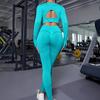 JYL Seamless Yoga Set Backless Long Sleeve Hip Lifting Pan