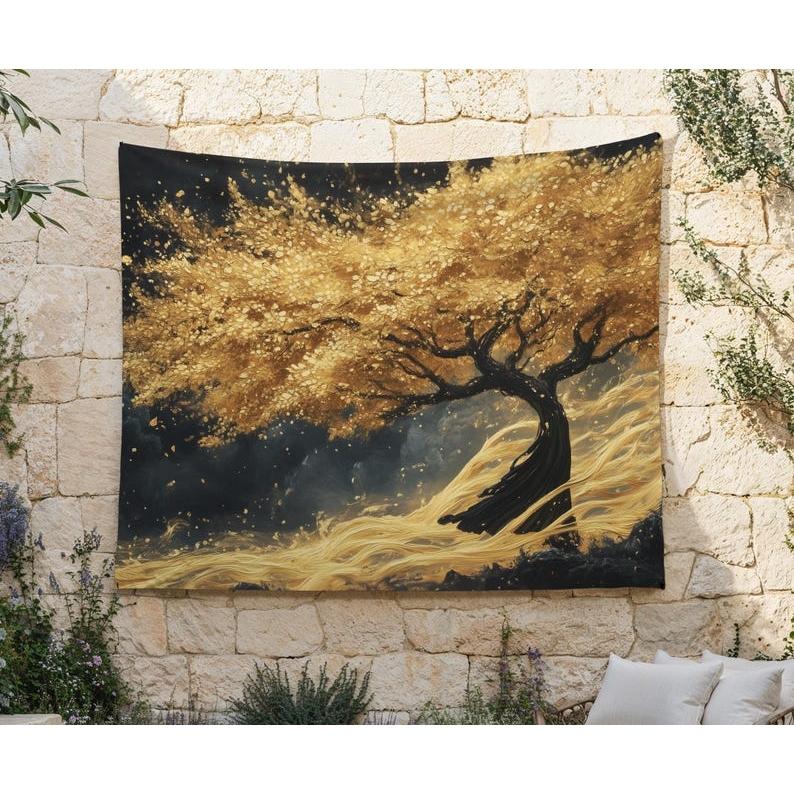 Golden Leaf tapestry 75x100 чёрный