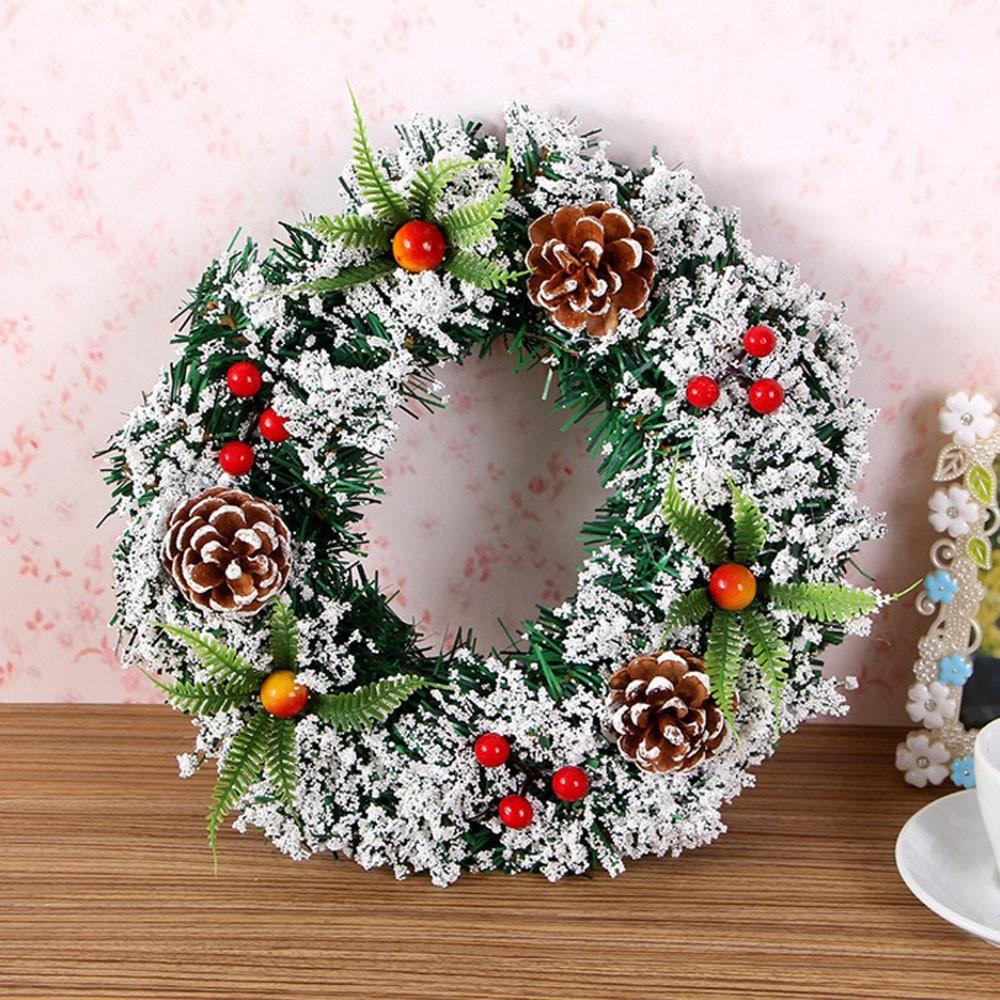Hanging Decor Cherry Pine Needle Christmas Wreath Garland Christmas Decoration Xmas Ornaments