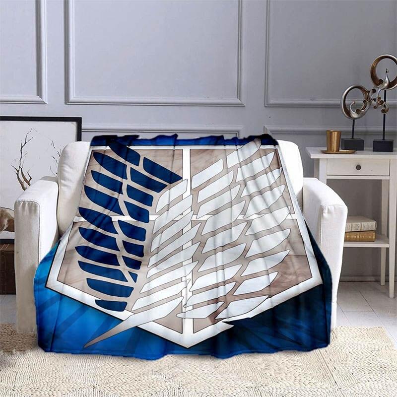 Attack On Titan Wings of Liberty Anime Blanket Soft Cozy Blanket Flannel Blanket Kids Blanket Home Travel Blanket Gift