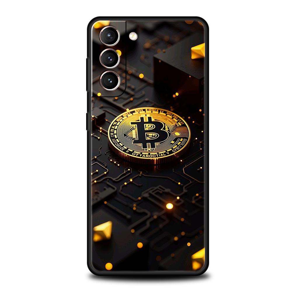 Luxus Bitcoin B Handyhülle für Samsung Galaxy S25 Edge S24 S23 S22 S21 Ultra S20 FE 5G S10 S10E S9 Plus Weiche TPU-Abdeckung