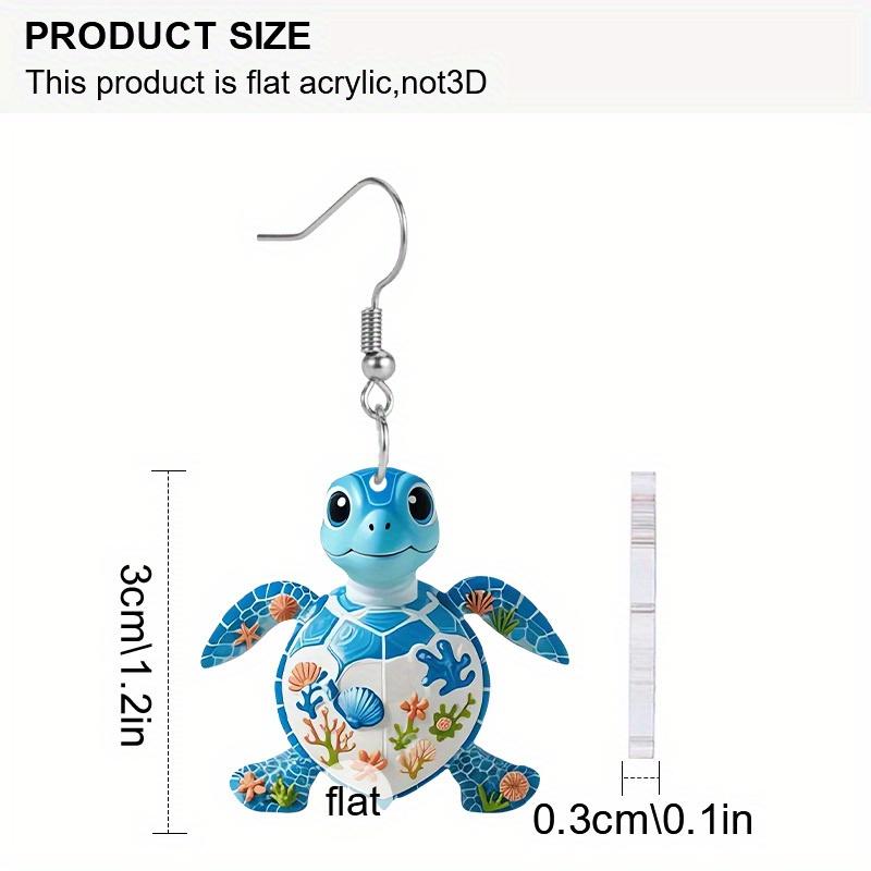 Y2K Colorful Turtle Acrylic Earrings For Women Chic Fashion Earrings Novelty Earrings Summer Vacation Casual Earrings