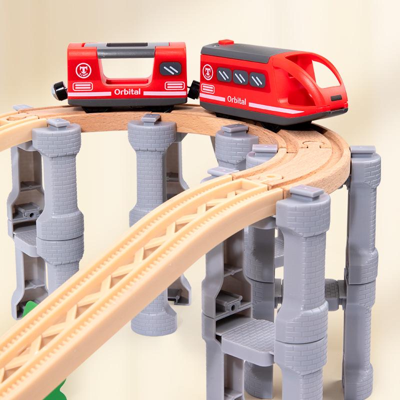 Children's Wooden Electric Train Set with Track - Interactive Educational Toy