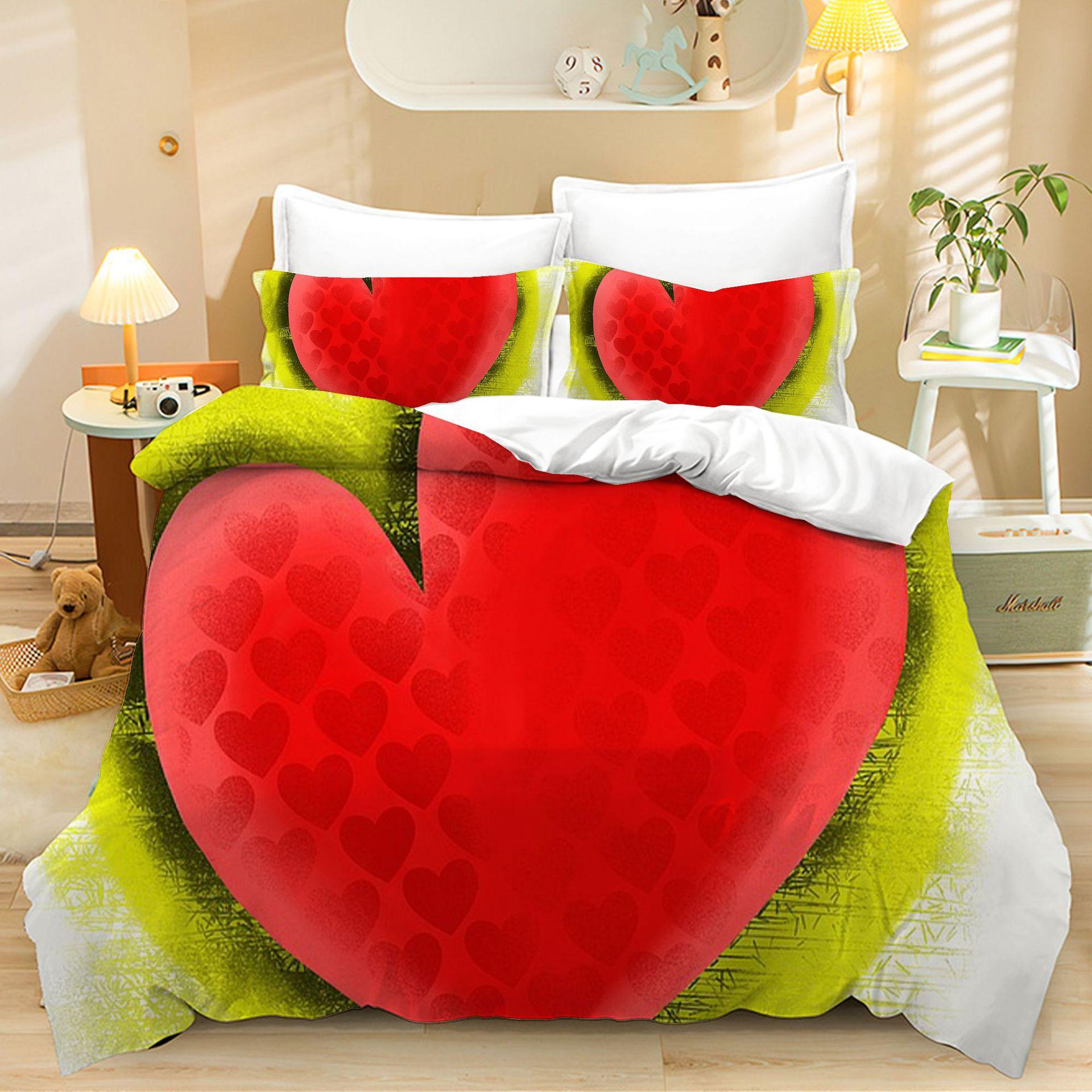 

3D пододеяльник на День святого Валентина, 2/3 предмета, комплект постельного белья «Романтическая любовь», кровать King/Queen, полный размер, роскошный пододеяльник, чехол для влюбленной пары Baby 100x135cm