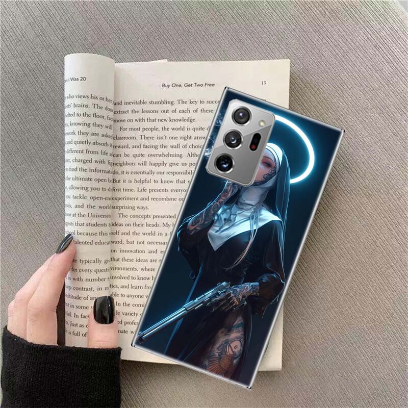 Dark Nun Phone Case for Samsung A17 A37 A57 A54 A14 A24 A34 A07 A04S A02S A12 A22 A32 A52S A16 A26 A36 A56 A72 Galaxy Note 20 10