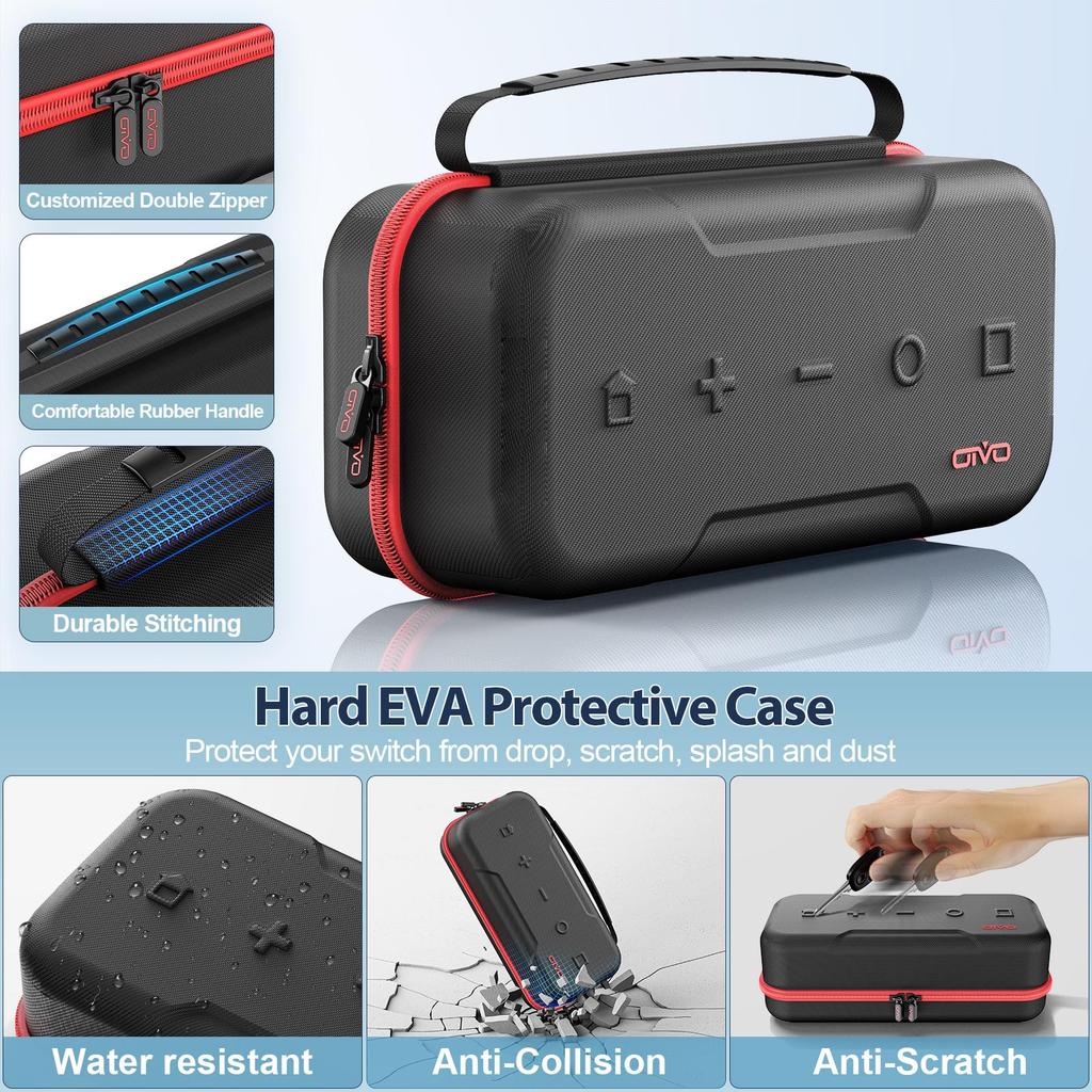 OIVO Large Storage Bag for Switch Portable Carrying Protective Case Anti-Scratch Waterproof Travel Bag for N-Switch OLED