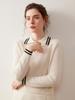 Women's Contrast Color Cashmere Polo Neck Sweater - Autumn & Winter Collection