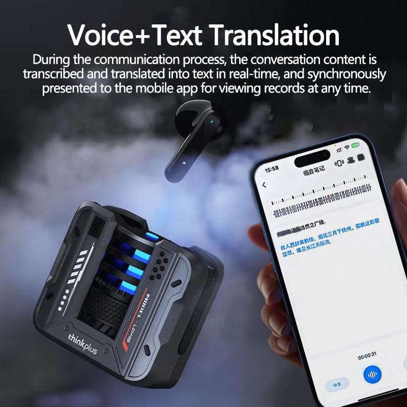 AI Translation Headphones Wireless Bluetooth 5.4 Noise Reduction HD Call Earbuds Office Travel Real Time Translation