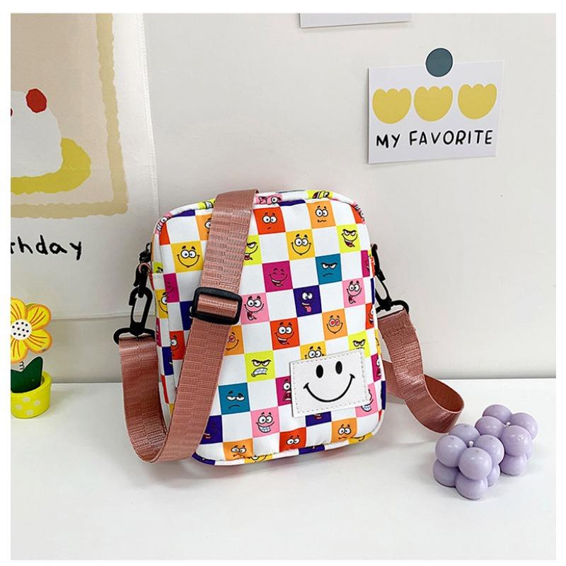 

Plaid children s bag small square bag new shoulder bag trendy cool messenger bag simple разноцветный