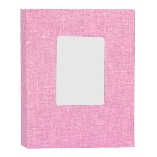 Stoff-Fotoalbum mit 208 Taschen Einsteck-Fotoalben Leinenbezug Erinnerungsbuch mit Frontfenster für Familie Jahrestag Urlaub Hochzeit Baby