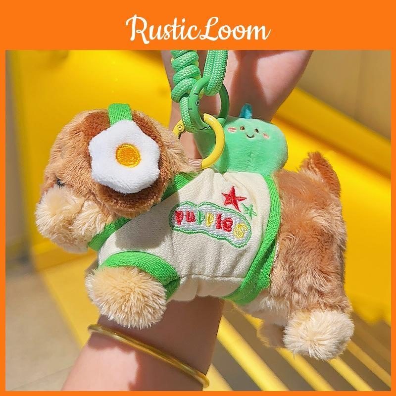 Wear Dachshund Clothes With Headphones Plush Keychain Bag Pendant Kids Gift
