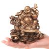 Resin God Beast Dragon Turtle Maitreya Buddha Statue Chinese Characteristic Fortune Decoration Home Office Feng Shui Statue
