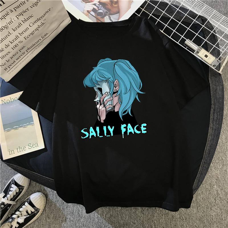 

Men T Shirt Sally Face Print Regular Short Sleeve T-shirts Female Harajuku Summer Fashion Casual Short-sleeve Clothing Tops Tees S