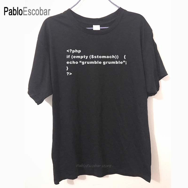New PHP Coder Web Developer Printed Funny t shirt white  Tee Camisetas T-shirt Cotton Mens