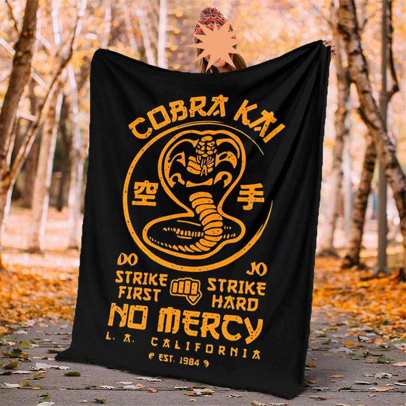 Cobra Kai Flannel Blanket Soft Warm All-Season Throw, Design for Camping, Car Travel, Hiking Sofa, Bed, Office Perfect Gift for Parties