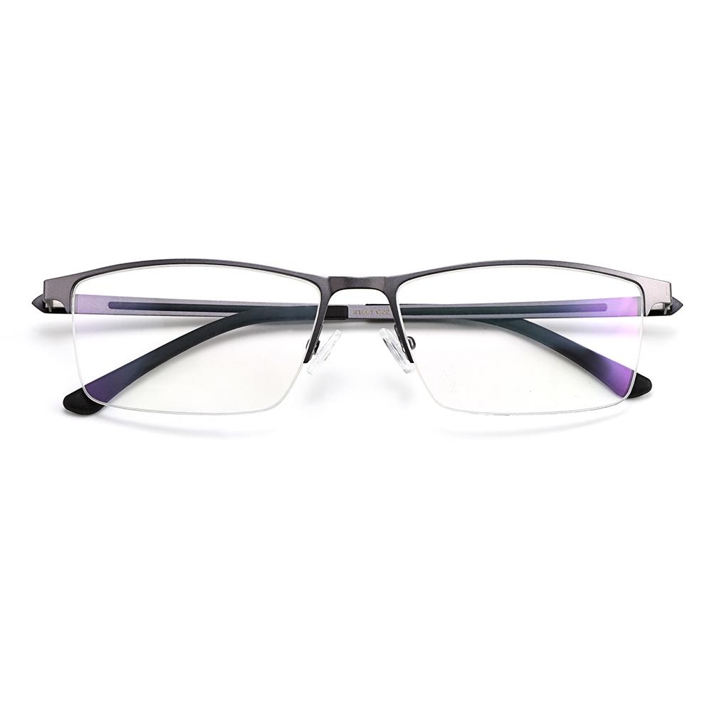 Business Men Semi Frameless Glasses Frame Titanium Alloy S41001 Classic Male's Spectacles Prescription Frames With Spring Hinge