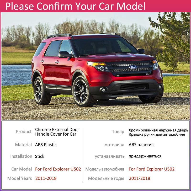 For Ford Explorer Classic U502 2011~2018 Smart Door Handle Cover Gloss Black Car Exterior Decorate Auto Accessories Stickers