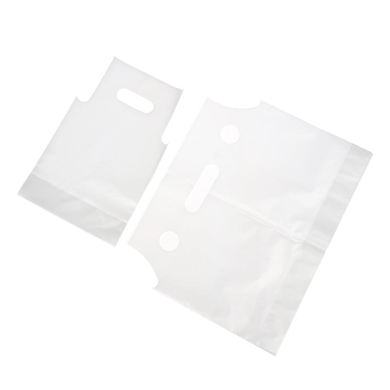 100Pcs Single/Double Cup Milk Tea Packaging Bags Frosted Transparent Disposable Beverage Plastic Bags Coffee Takeout Tote Bag
