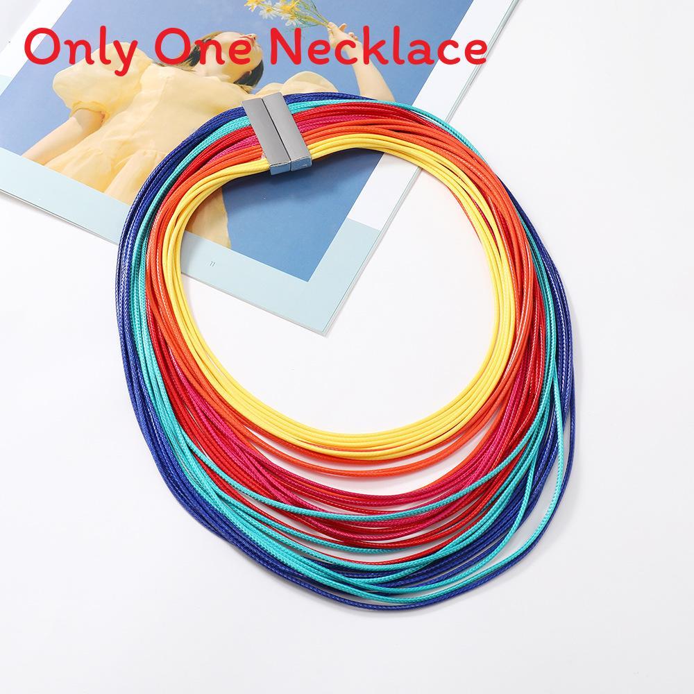 Colier cu Pandantiv Multistrat din Piele la Modă cu Detalii din Aliaj Accesorii Femei