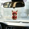 Cute Cat Christmas Decor Santa Ornament, Acrylic Car Mirror Hanging with Holiday Gift Packaging Embellishments Reindeer Antlers, 2D Bag Charm