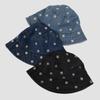 Chrysanthemum Embroidered Cowboy Smiling Face Fisherman Hat Women'S Sunshade Hat