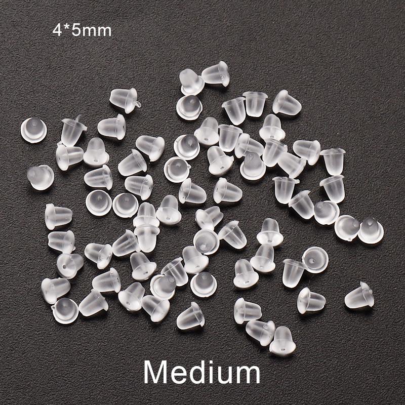 100-200pcs/Lot Rubber Ear Backs Stopper Earnuts Stud Earring Back Supplies For DIY Jewelry Findings Making Accessories Wholesale