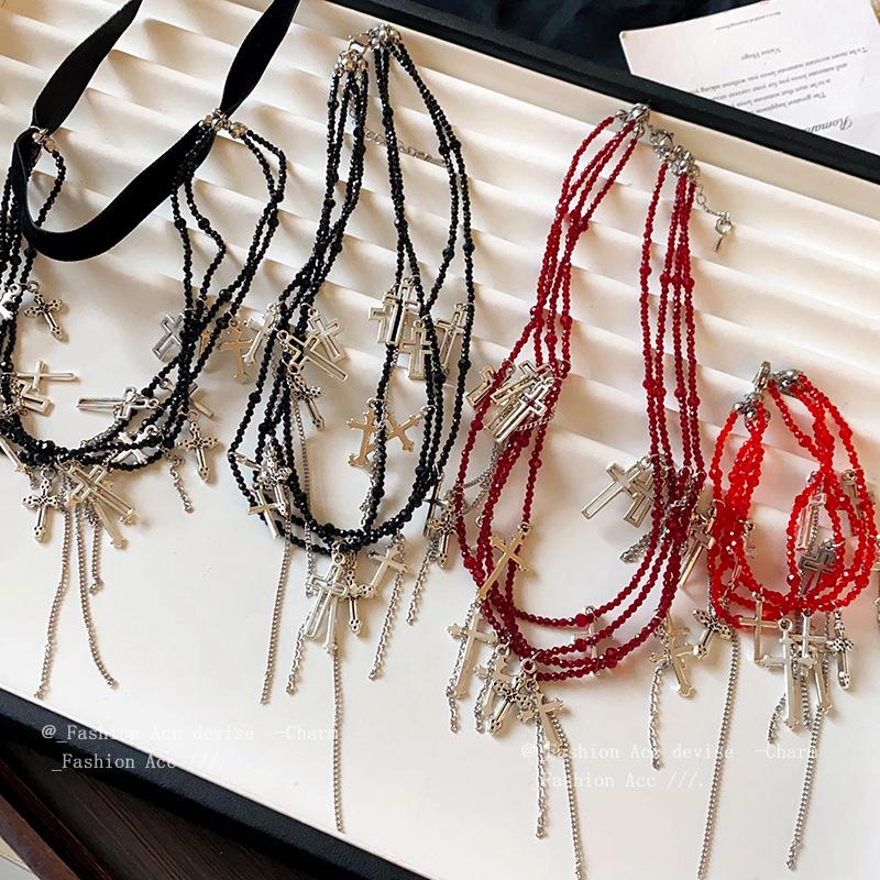 

Round Glass Bead Layered Necklace - Cool Clavicle Chain for Hot Girl Style.