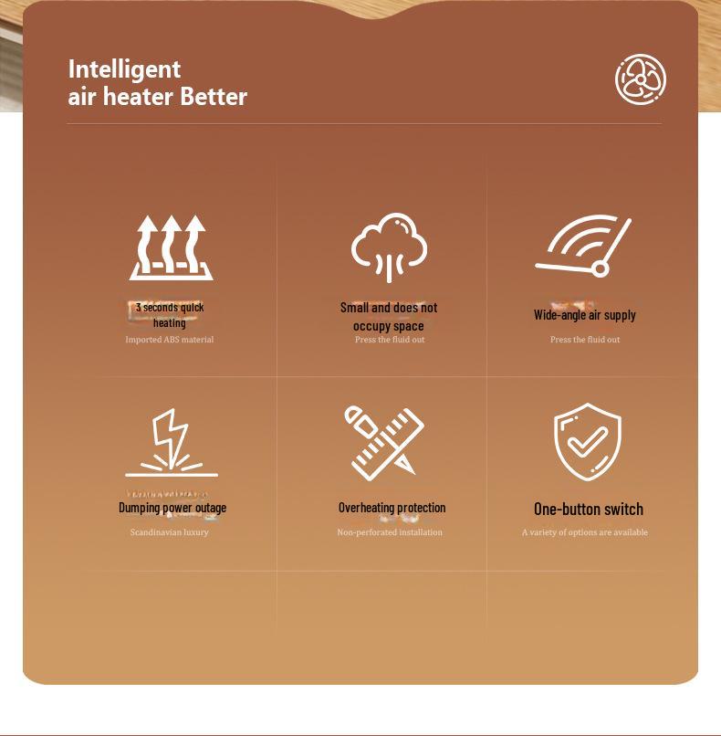 Compact Energy-Saving Electric Heater: Fast-Heating Indoor Fan for Efficient Warmth.